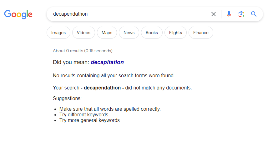 decapendathon Google Search result image