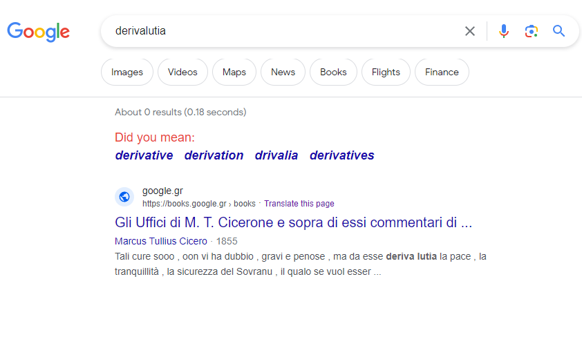 derivalutia - google search result 12th August 2023