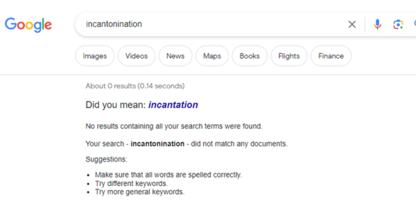 Incantonination Google Search Result 12th September 2023 Image
