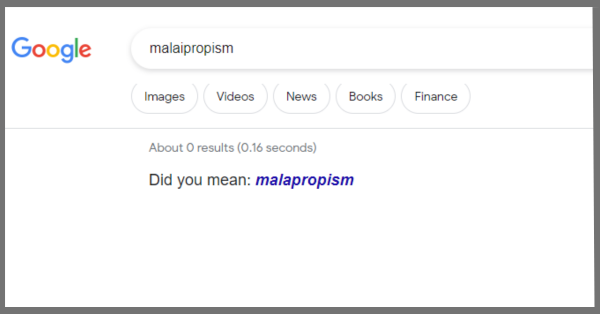 Malaipropism Google Search Result 20th January 2024 Image